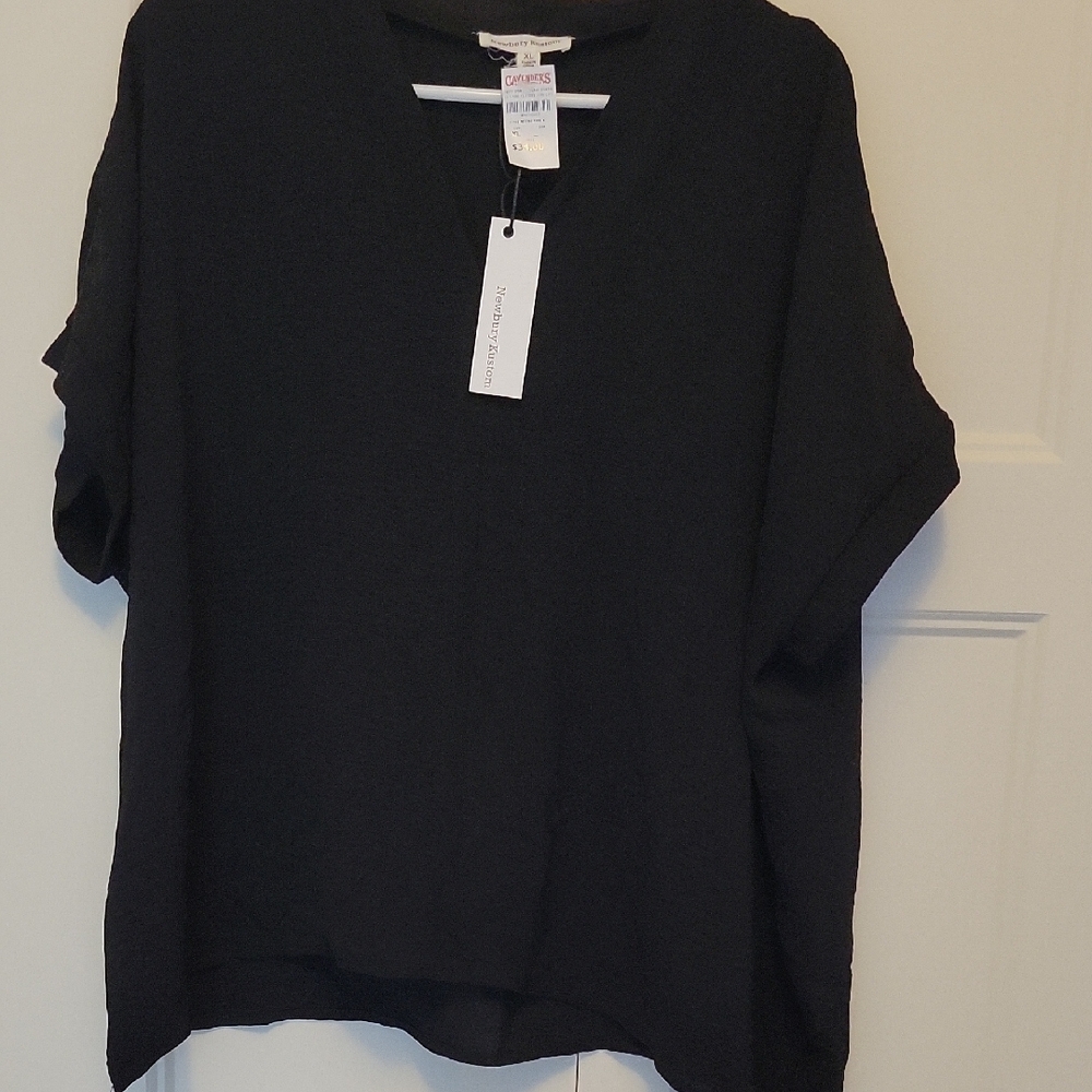 NWT XL Newbury Kustom Black Blouse